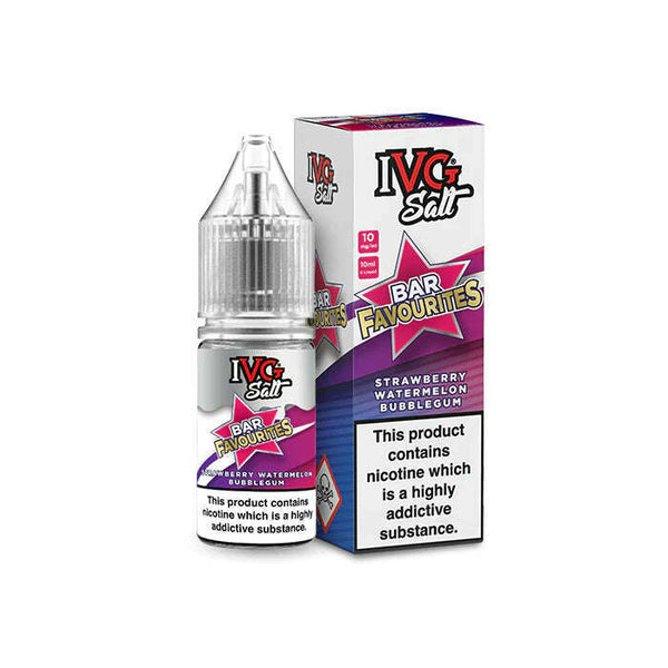 Strawberry Watermelon Bubblegum By IVG Bar Favourites Salt 10ml for your vape at Red Hot Vaping