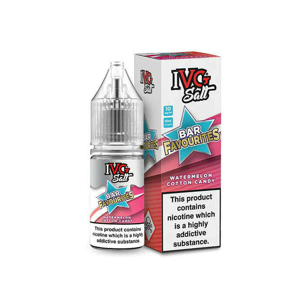 Watermelon Cotton Candy By IVG Bar Favourites Salt 10ml for your vape at Red Hot Vaping