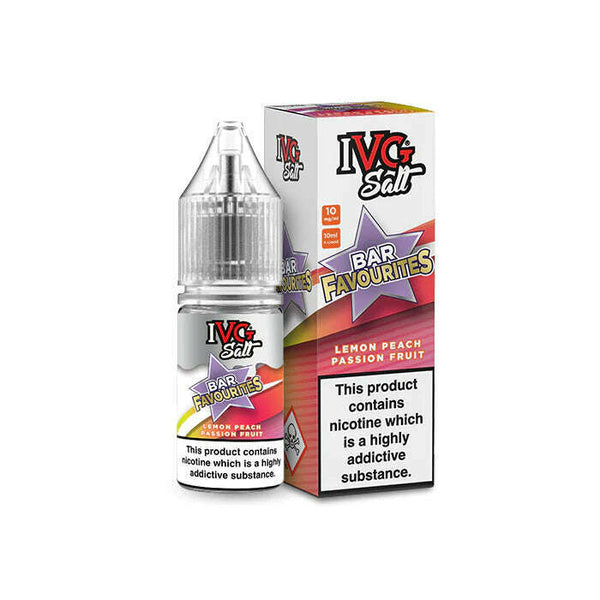 Lemon Peach Passion Fruit By IVG Bar Favourites Salt 10ml for your vape at Red Hot Vaping