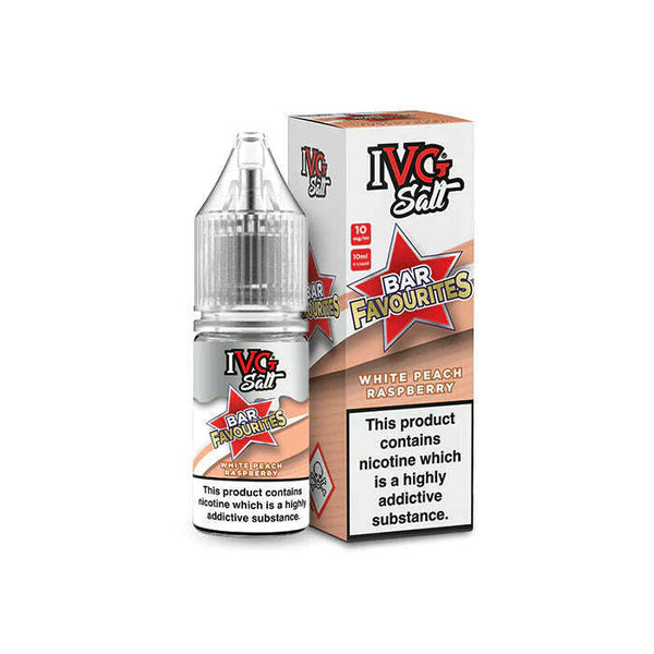 White Peach Raspberry By IVG Bar Favourites Salt 10ml for your vape at Red Hot Vaping
