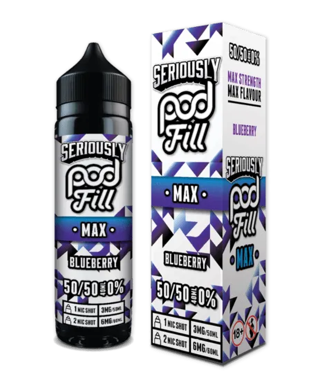 Blueberry 50/50 By Seriously Pod Fill Max 40ml Shortfill