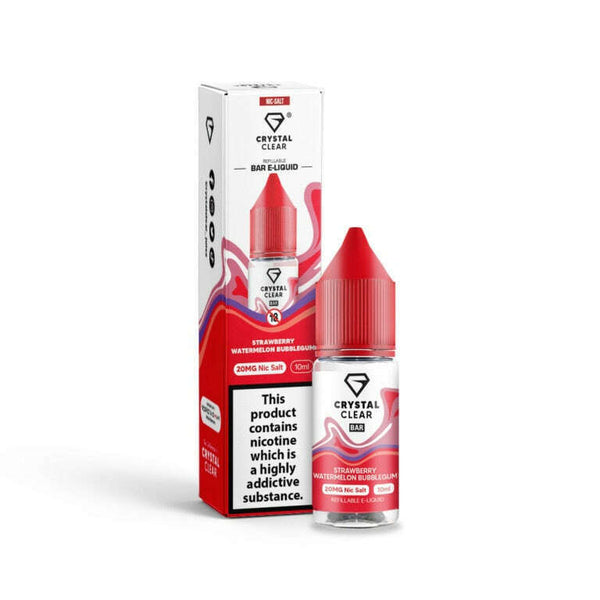 Strawberry Watermelon Bubblegum By Crystal Clear Salt 10ml for your vape at Red Hot Vaping