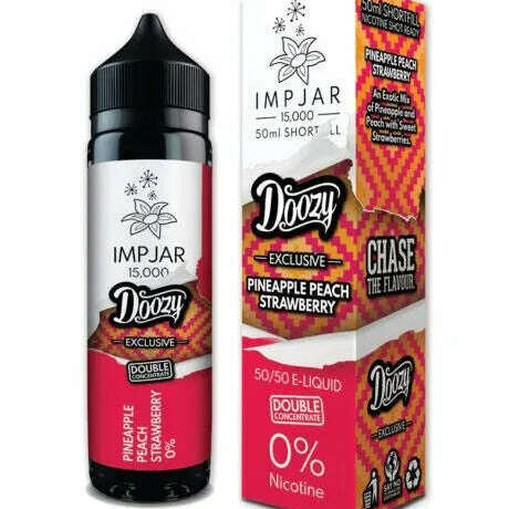 Pineapple Peach Strawberry 50/50 By Imp Jar x Doozy 50ml Shortfill for your vape at Red Hot Vaping