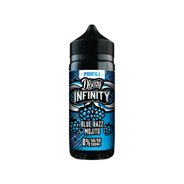 Blue Razz Mojito  50/50 By Doozy Vape Infinity Pod Fill 100ml Shortfill