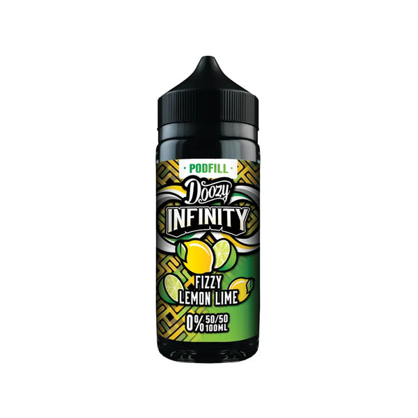 Fizzy Lemon Lime  50/50 By Doozy Vape Infinity Pod Fill 100ml Shortfill