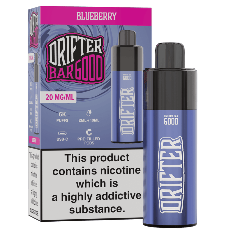 Bar 6000 By Drifter in Blueberry, for your vape at Red Hot Vaping