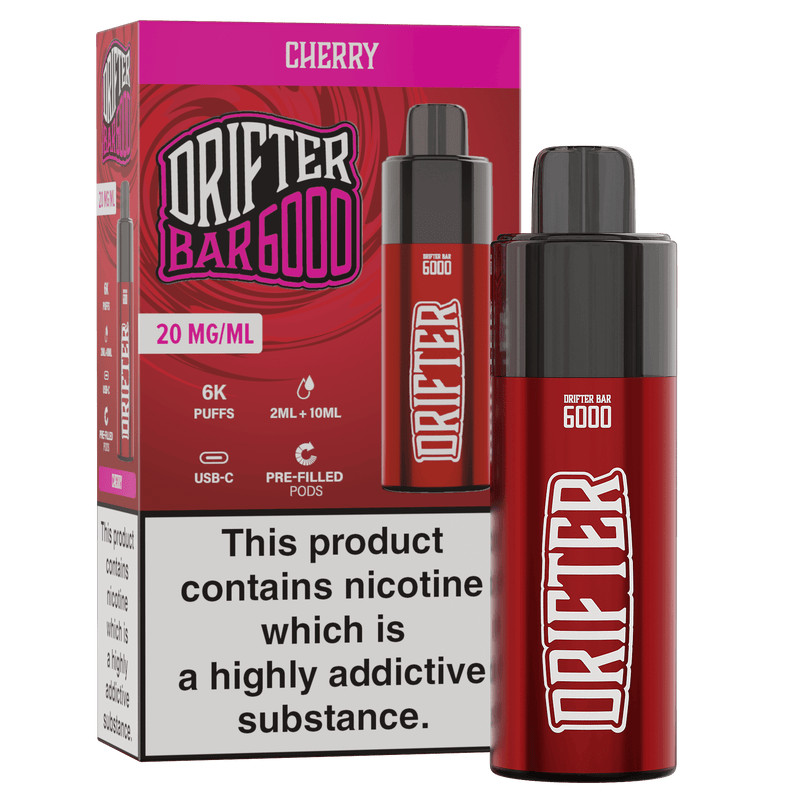 Bar 6000 By Drifter in Cherry, for your vape at Red Hot Vaping