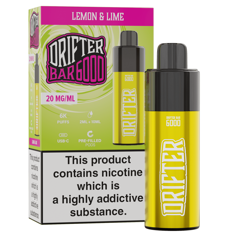 Bar 6000 By Drifter in Lemon And Lime, for your vape at Red Hot Vaping