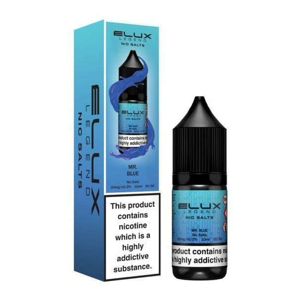 Mr Blue By Elux Legend Nic Salt 10ml for your vape at Red Hot Vaping