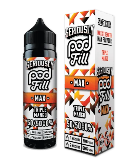 Triple Mango 50/50 By Seriously Pod Fill Max 40ml Shortfill