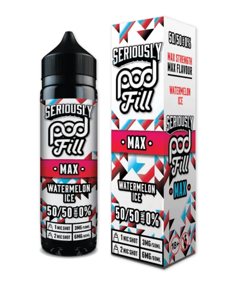 Watermelon Ice 50/50 By Seriously Pod Fill Max 40ml Shortfill