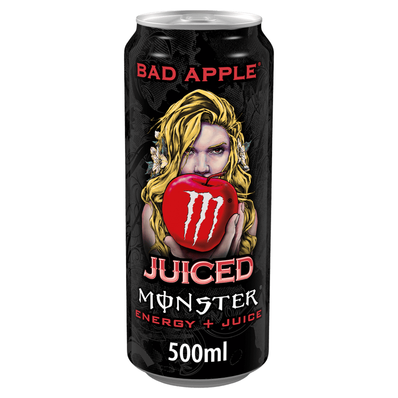 Monster Energy Bad Apple 500ml for your vape at Red Hot Vaping