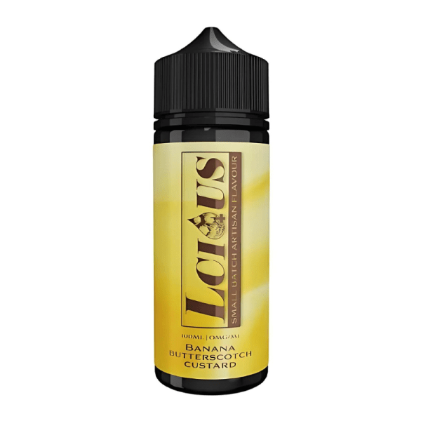 Banana Butterscotch Custard By Lcious 100ml Shortfill for your vape at Red Hot Vaping