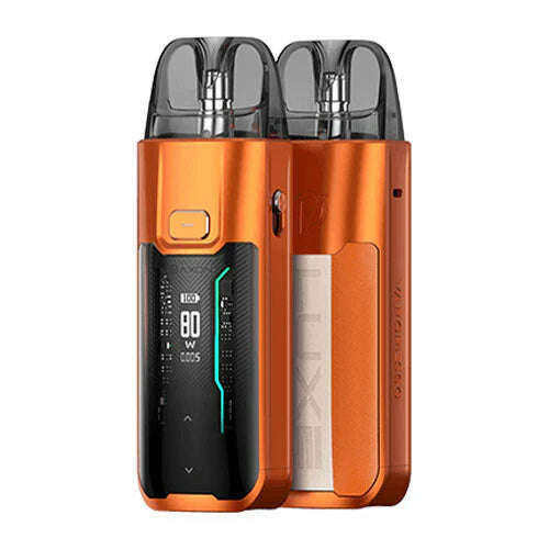 Luxe XR Max Pod Kit (single pod version) By Vaporesso in Coral Orange Leather Version, for your vape at Red Hot Vaping