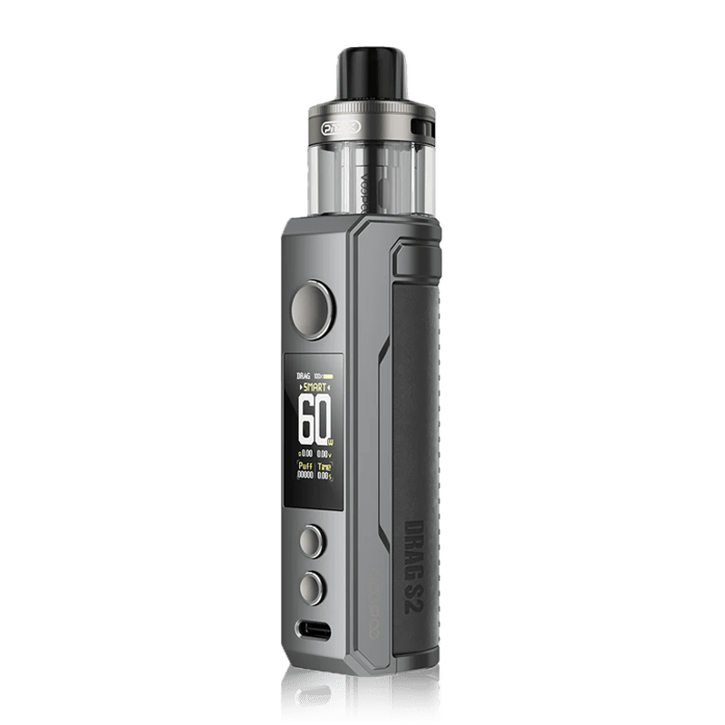 Drag S2 Kit By VooPoo in Grey Metal, for your vape at Red Hot Vaping