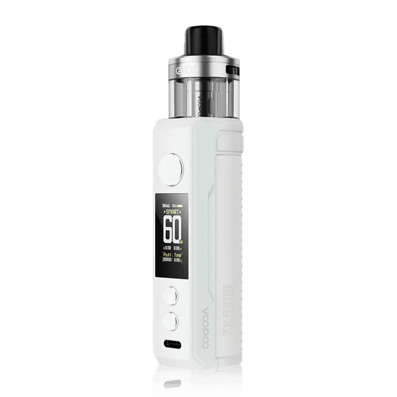 Drag S2 Kit By VooPoo in Pearl White, for your vape at Red Hot Vaping
