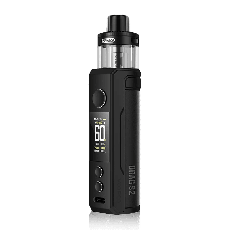 Drag S2 Kit By VooPoo in Spray Black, for your vape at Red Hot Vaping