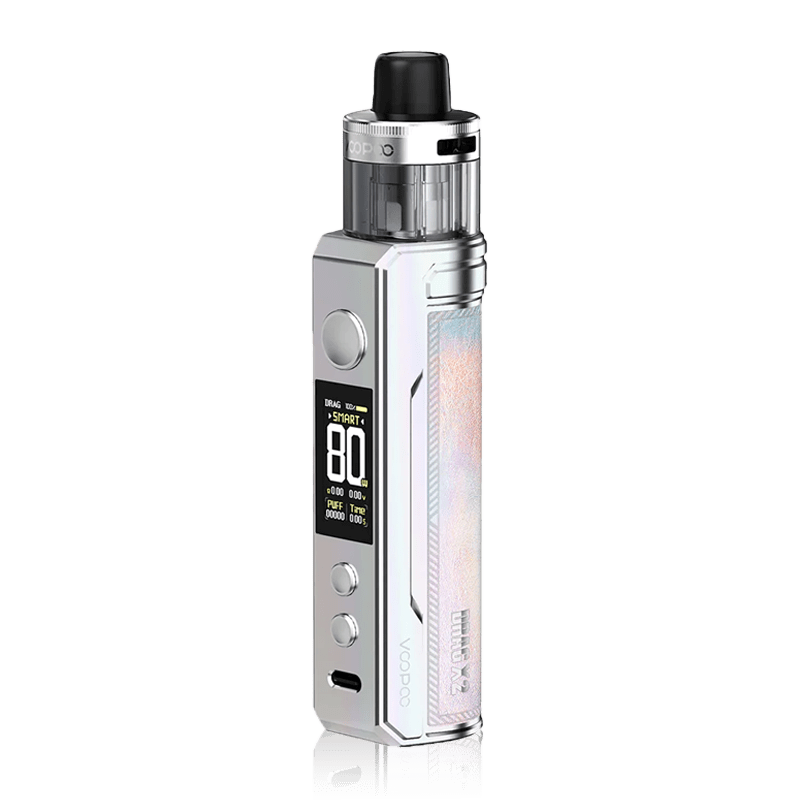 Drag X2 Kit By VooPoo in Colourful Silver, for your vape at Red Hot Vaping