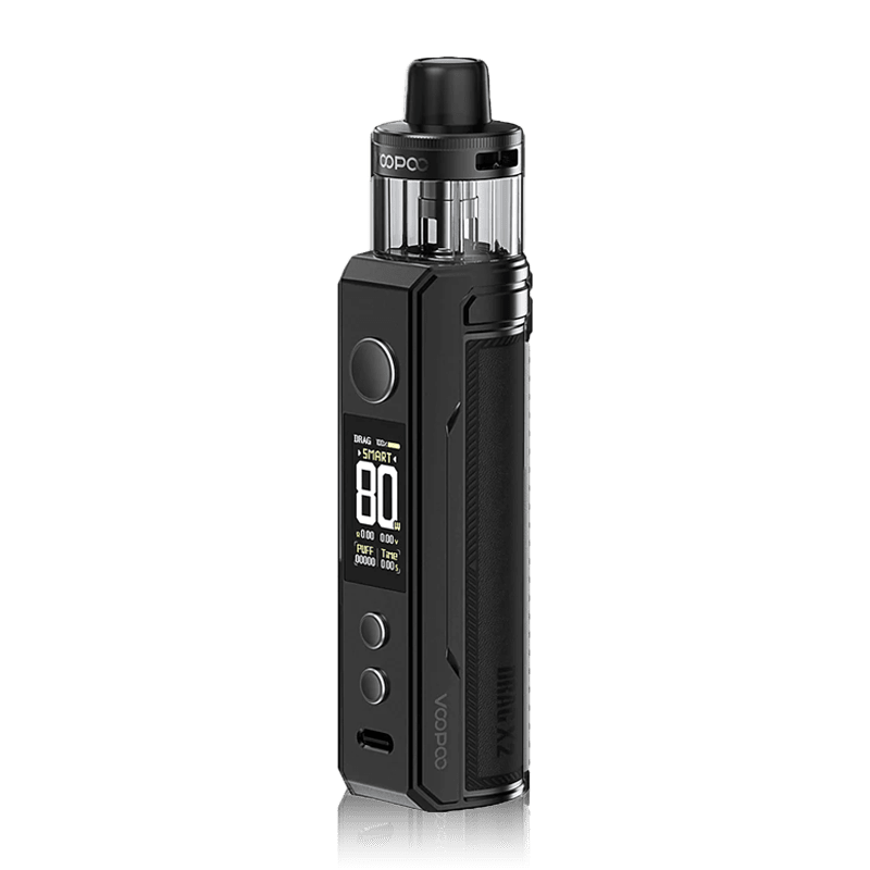 Drag X2 Kit By VooPoo in Spray Black, for your vape at Red Hot Vaping