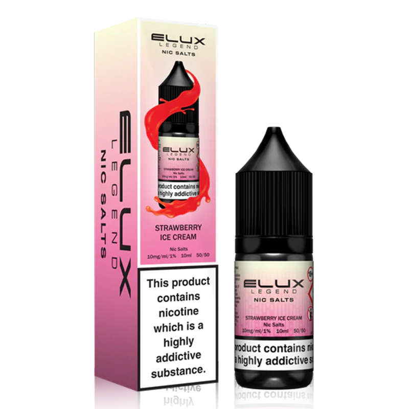 Strawberry Ice Cream By Elux Legend Nic Salt 10ml for your vape at Red Hot Vaping