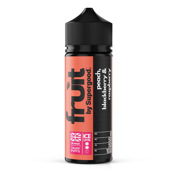 Peach Blackberry & Raspberry 50/50 By Supergood Fruit 100ml Shortfill for your vape at Red Hot Vaping