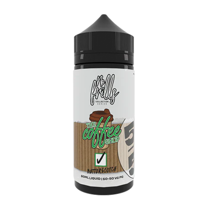 Coffee Shop Butterscotch  50/50 By No Frills 80ml Shortfill