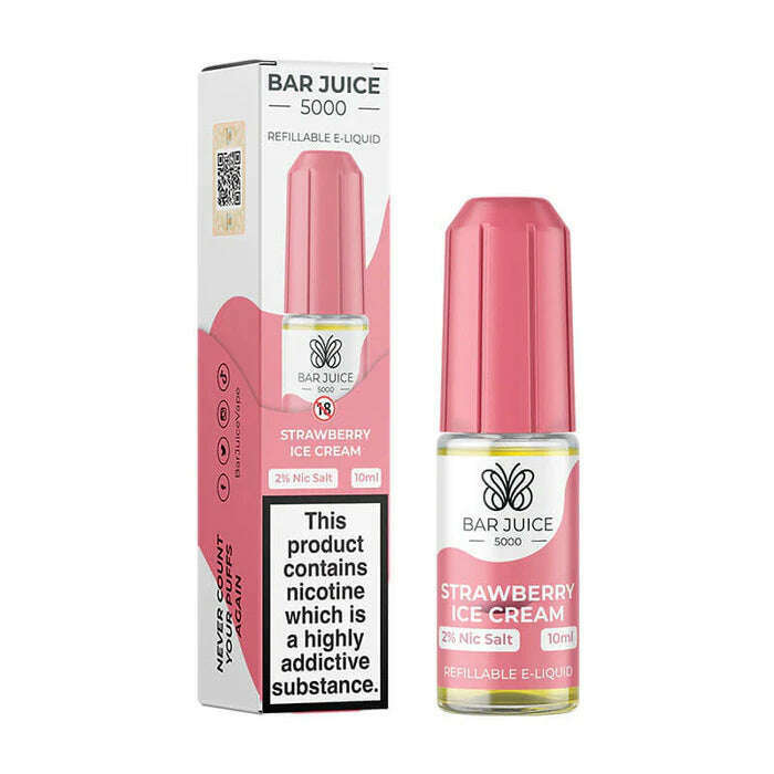 Strawberry Ice Cream By Bar Juice 5000 10ml for your vape at Red Hot Vaping