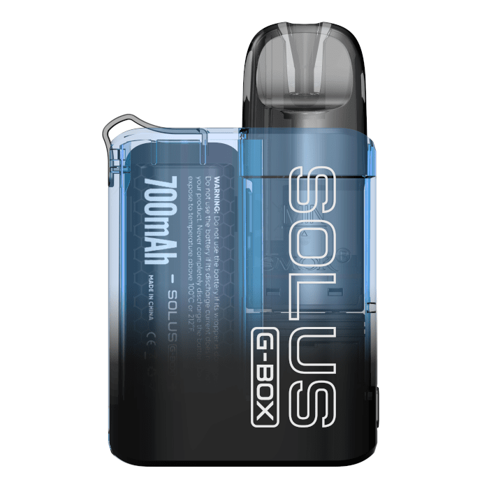 Solus G-Box Pod Kit By Smok in Transparent Blue, for your vape at Red Hot Vaping