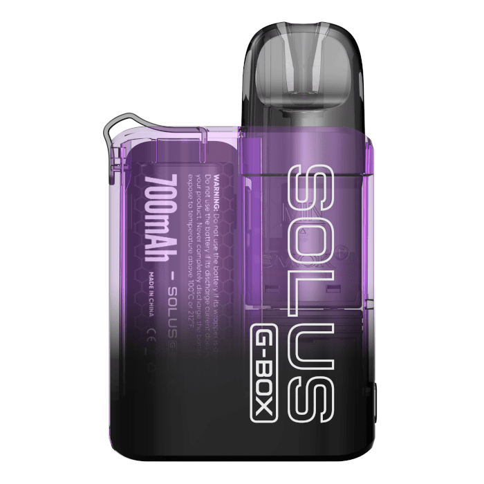 Solus G-Box Pod Kit By Smok in Transparent Purple, for your vape at Red Hot Vaping