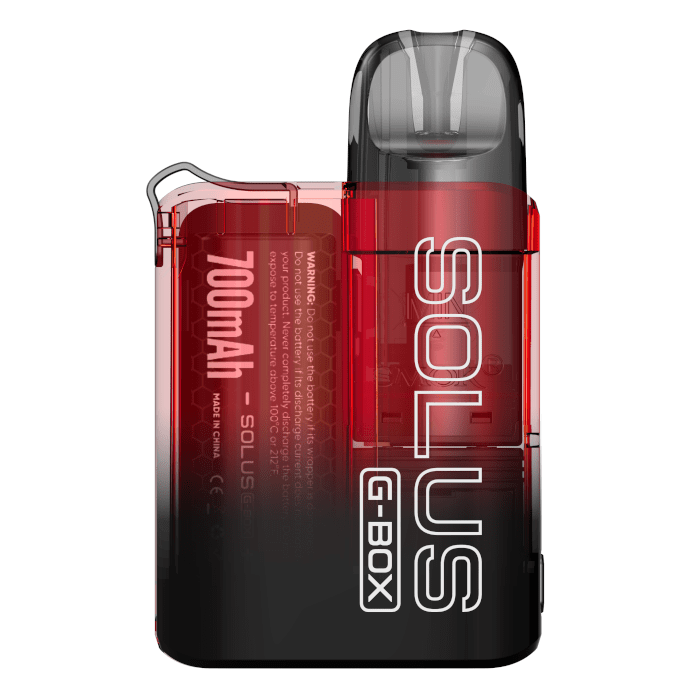 Solus G-Box Pod Kit By Smok in Transparent Red, for your vape at Red Hot Vaping