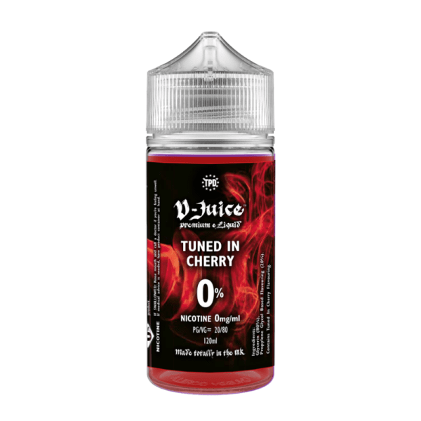 Tuned In Cherry By V-juice 100ml Shortfill for your vape at Red Hot Vaping