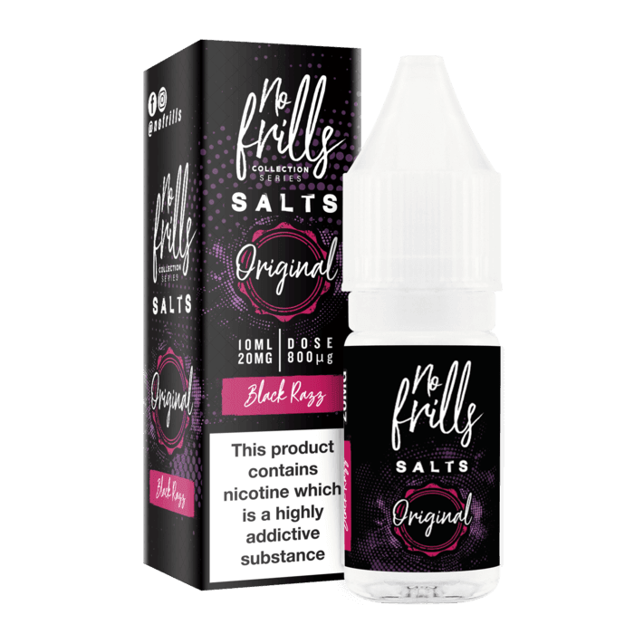 Black Razz By No Frills Salt 10ml for your vape at Red Hot Vaping