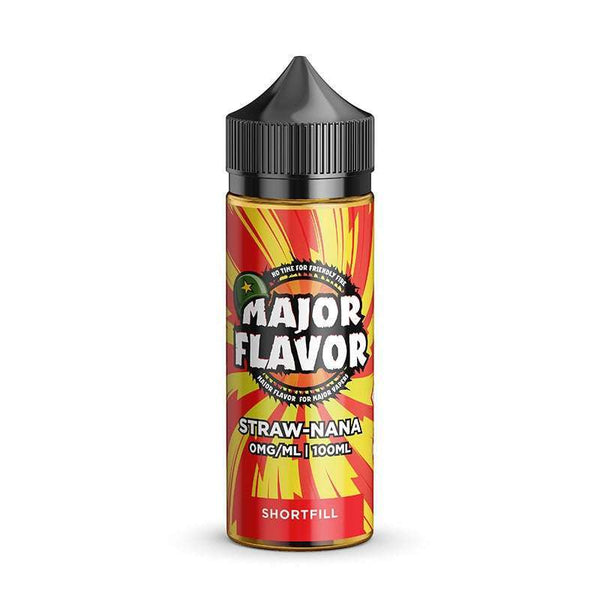 Straw-Nana By Major Flavour 100ml Shortfill for your vape at Red Hot Vaping