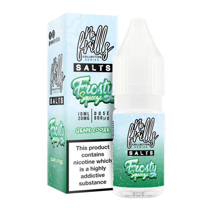 Frosty Squeeze Grape Cooler By No Frills Salt 10ml for your vape at Red Hot Vaping