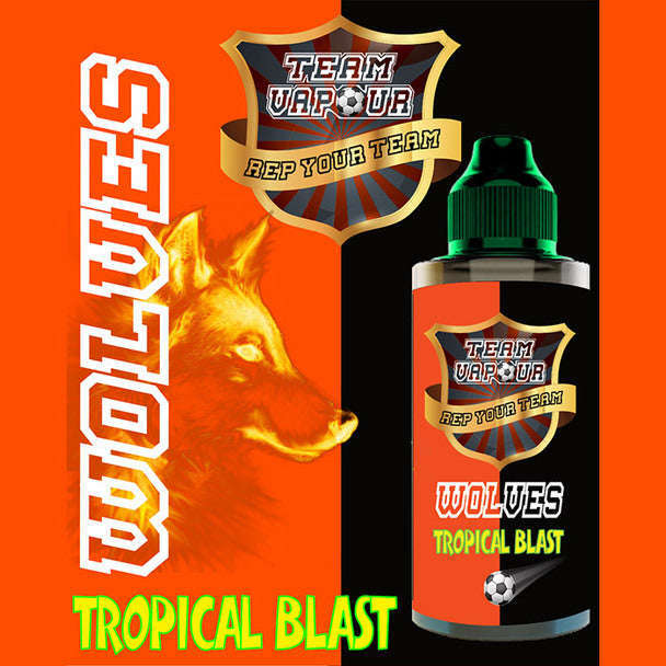 Wolves Tropical Blast By Team Vapour 100ml Shortfill for your vape at Red Hot Vaping
