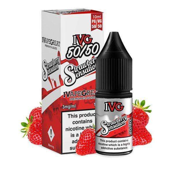 Strawberry Sensation By IVG 10ml 50/50 for your vape at Red Hot Vaping