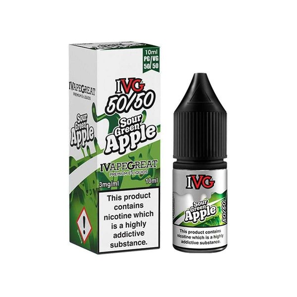 Sour Green Apple By IVG 10ml 50/50 for your vape at Red Hot Vaping