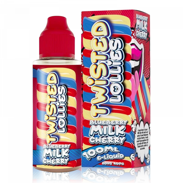 Blueberry Milk Cherry By Twisted Lollies 100ml Shortfill for your vape at Red Hot Vaping